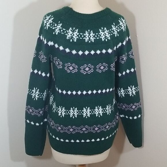 {Sonoma} Green Fairisle Pattern Pullover Sweater - Picture 5 of 7